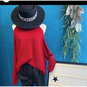 Cold shoulder sweater
